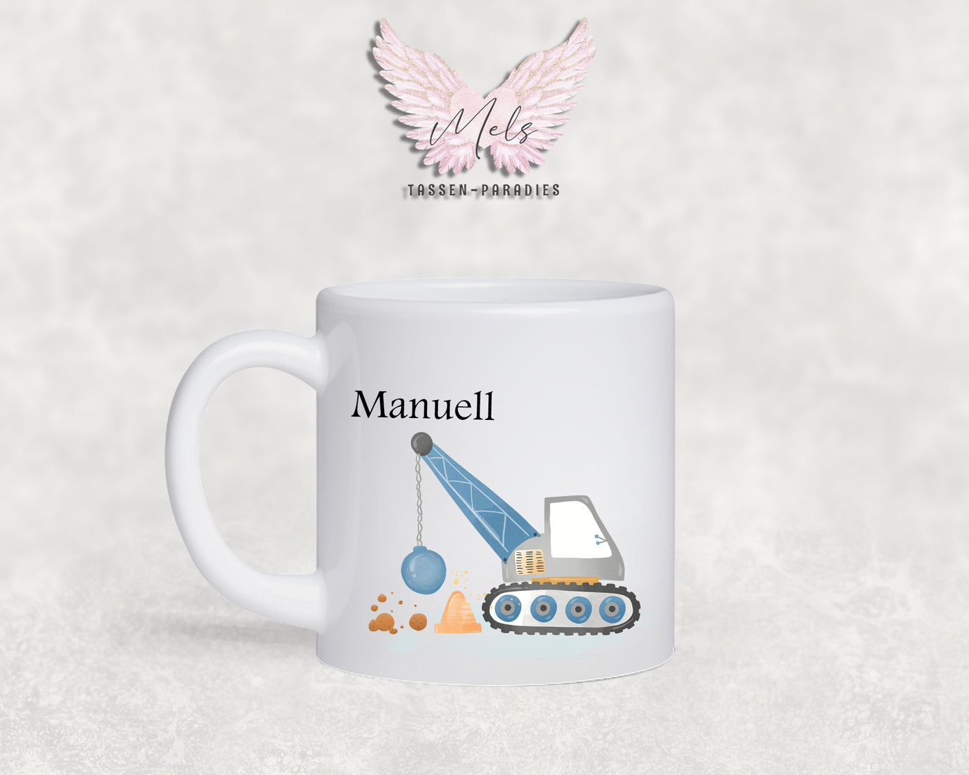 Personalisierte Kinder Tasse Baustelle 8 - mit und ohne Name