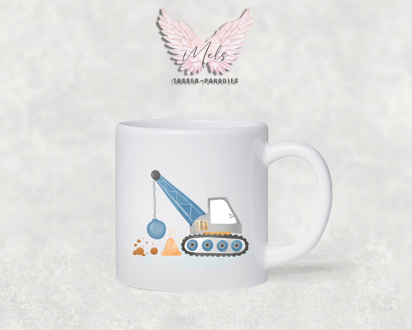 Personalisierte Kinder Tasse Baustelle 8 - mit und ohne Name