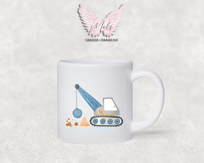 Personalisierte Kinder Tasse Baustelle 8 - mit und ohne Name