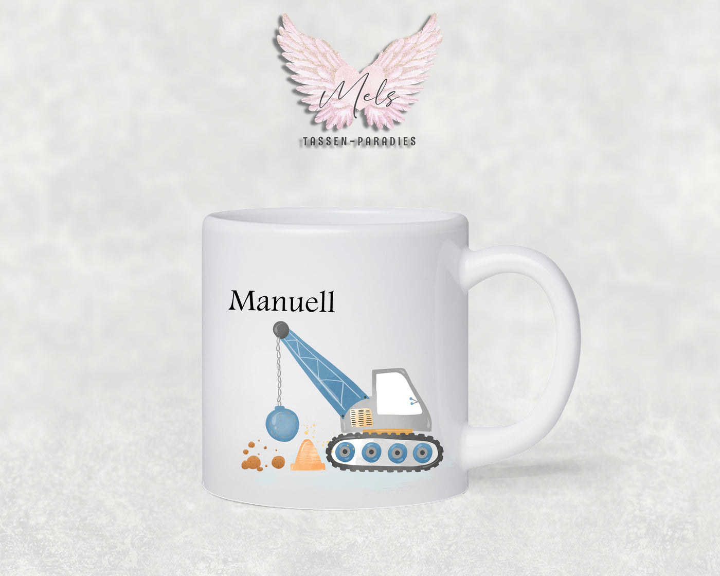 Personalisierte Kinder Tasse Baustelle 8 - mit und ohne Name