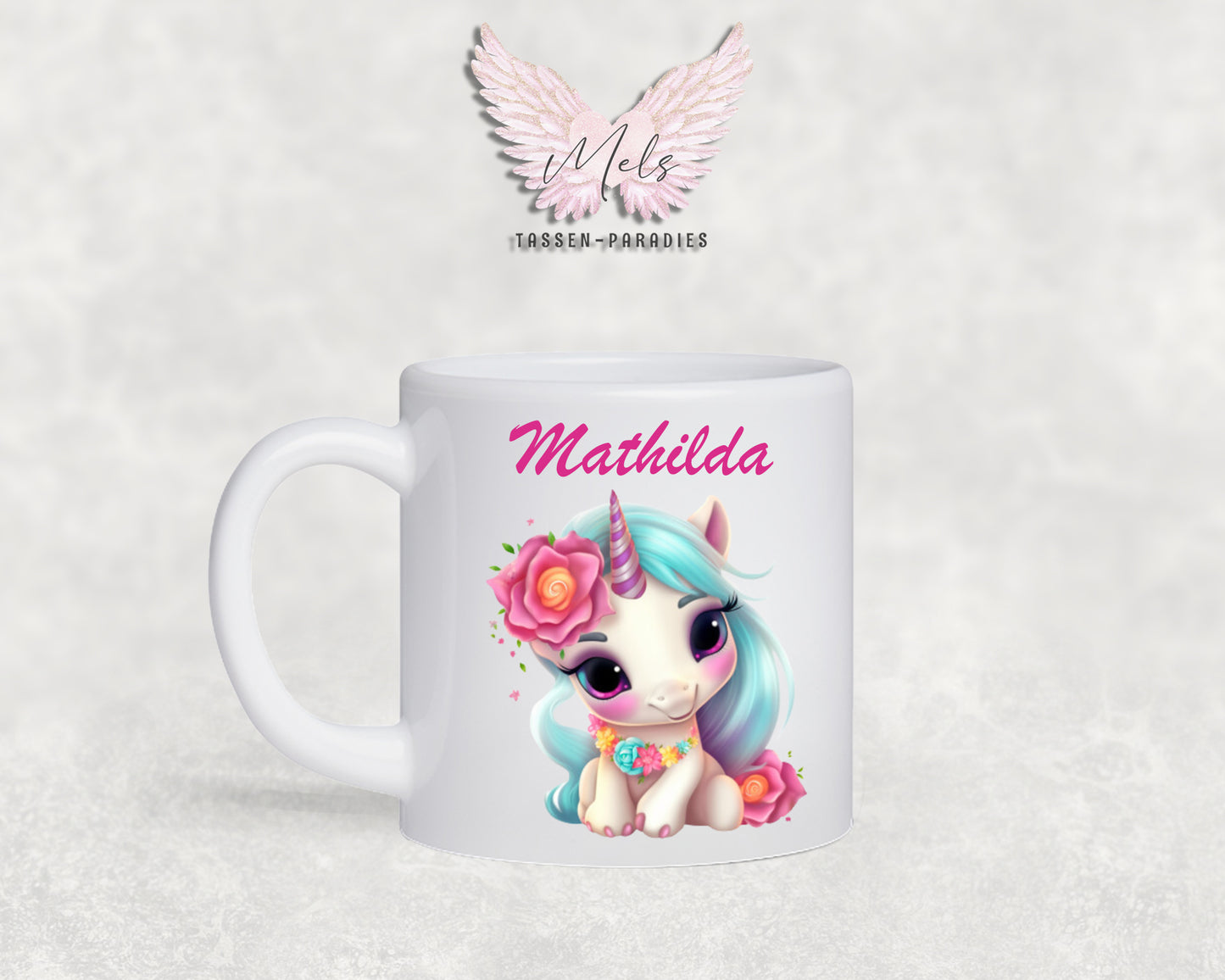 Personalisierte Kinder Tasse Einhorn 8 - mit und ohne Name