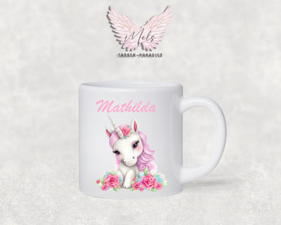 Personalisierte Kinder Tasse Einhorn 10 - mit und ohne Name