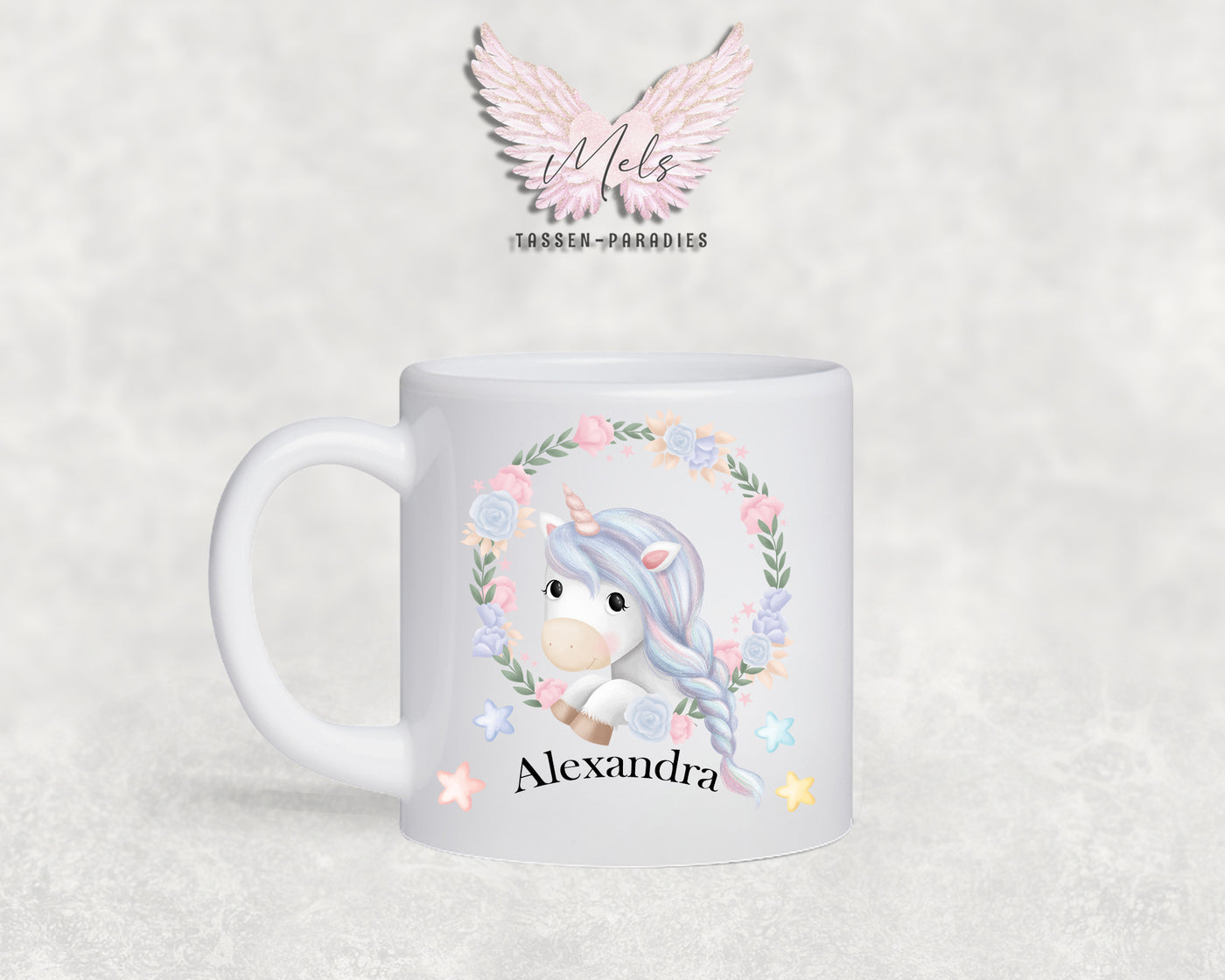 Personalisierte Kinder Tasse Einhorn 14 - mit und ohne Name