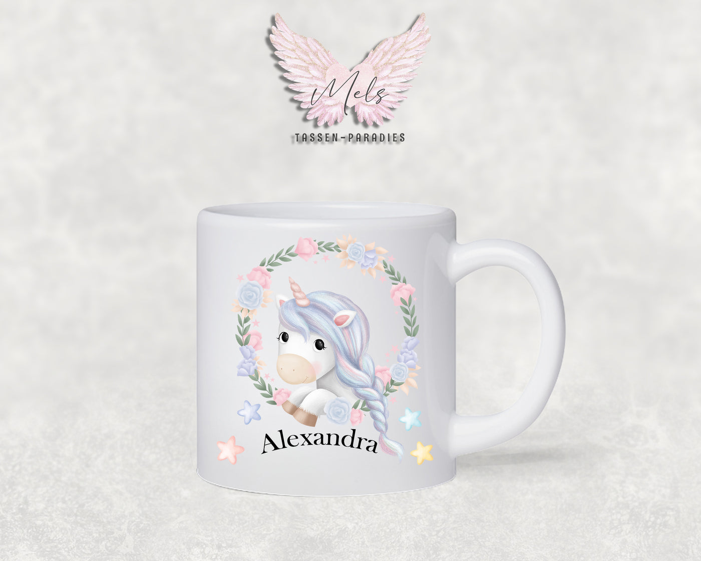 Personalisierte Kinder Tasse Einhorn 14 - mit und ohne Name