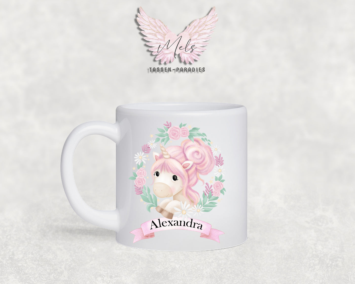 Personalisierte Kinder Tasse Einhorn 16 - mit und ohne Name
