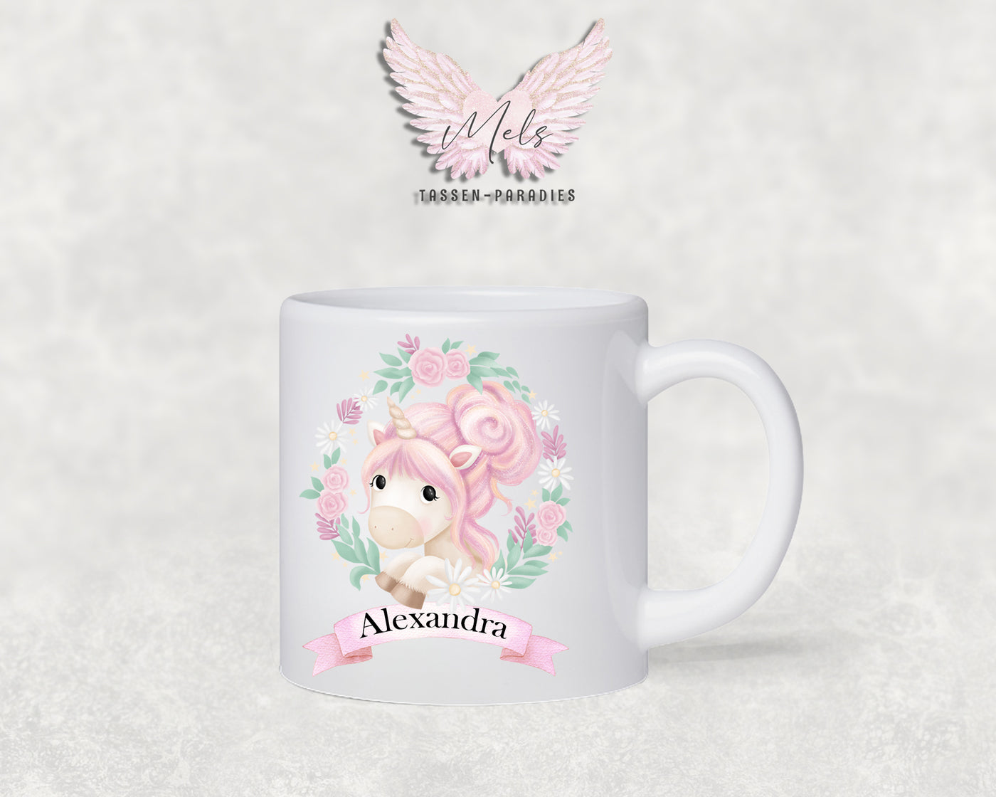 Personalisierte Kinder Tasse Einhorn 16 - mit und ohne Name