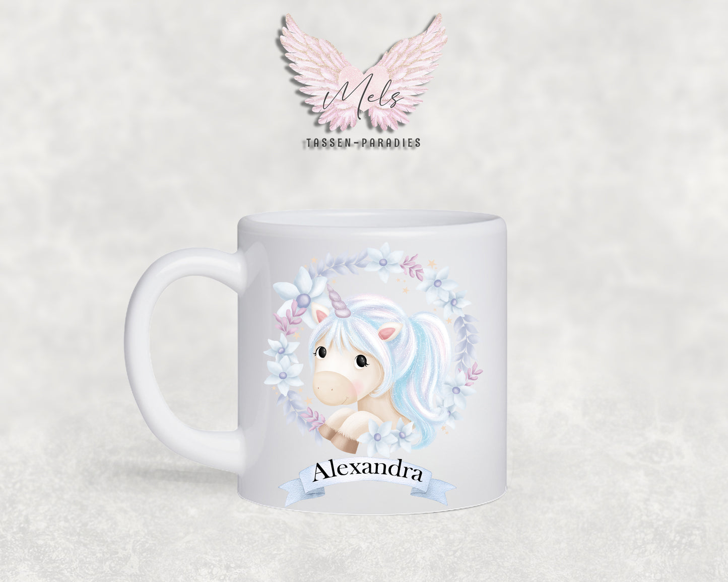 Personalisierte Kinder Tasse Einhorn 17 - mit und ohne Name