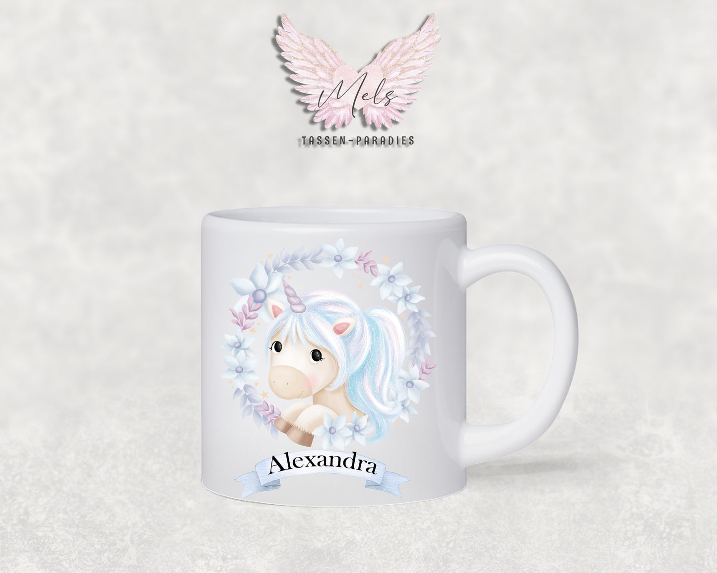 Personalisierte Kinder Tasse Einhorn 17 - mit und ohne Name