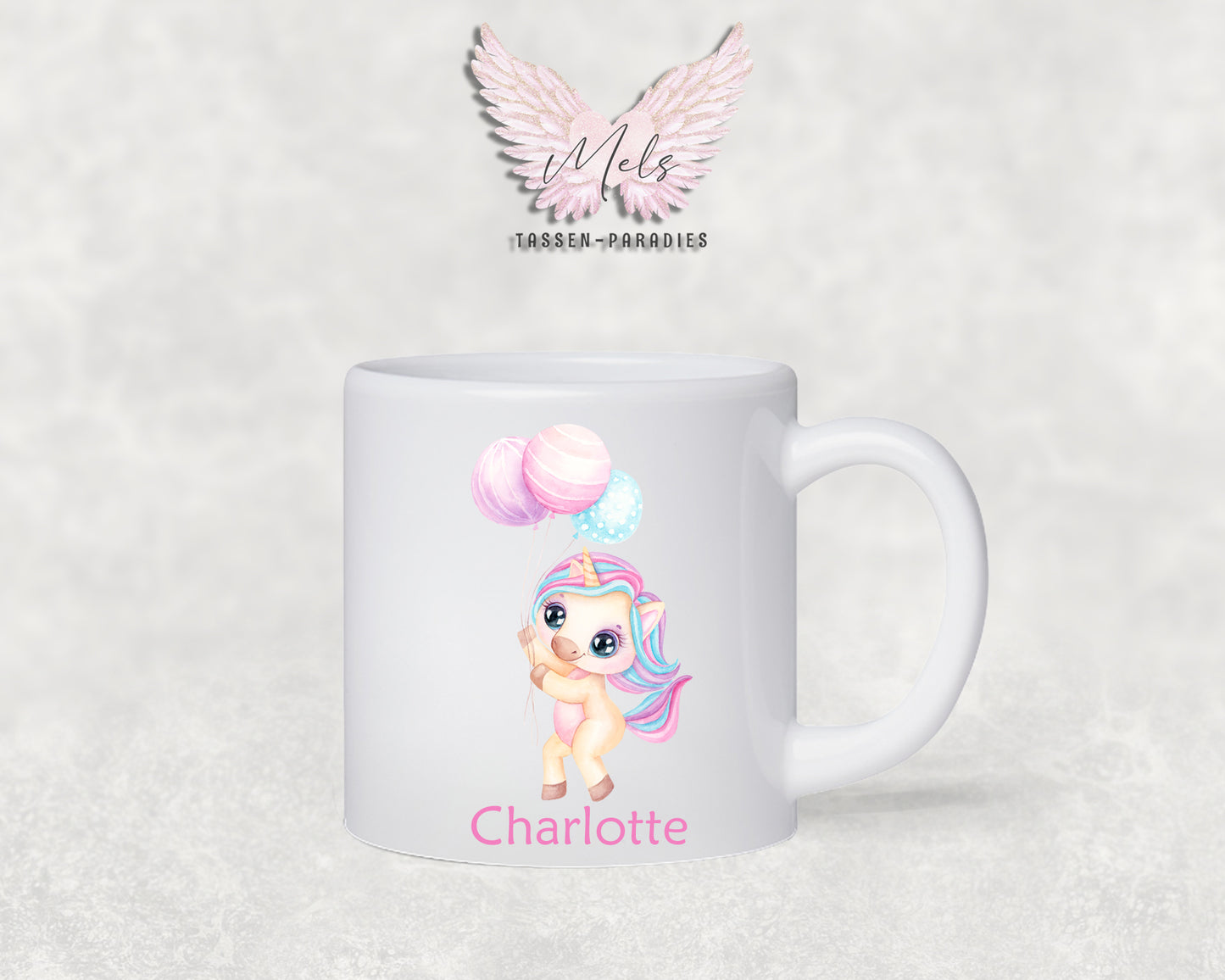 Personalisierte Kinder Tasse Einhorn 19 - mit und ohne Name