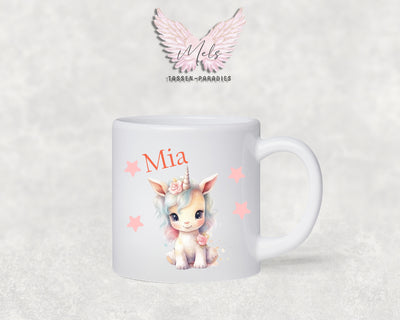 Personalisierte Kinder Tasse Einhorn 2 - mit und ohne Name