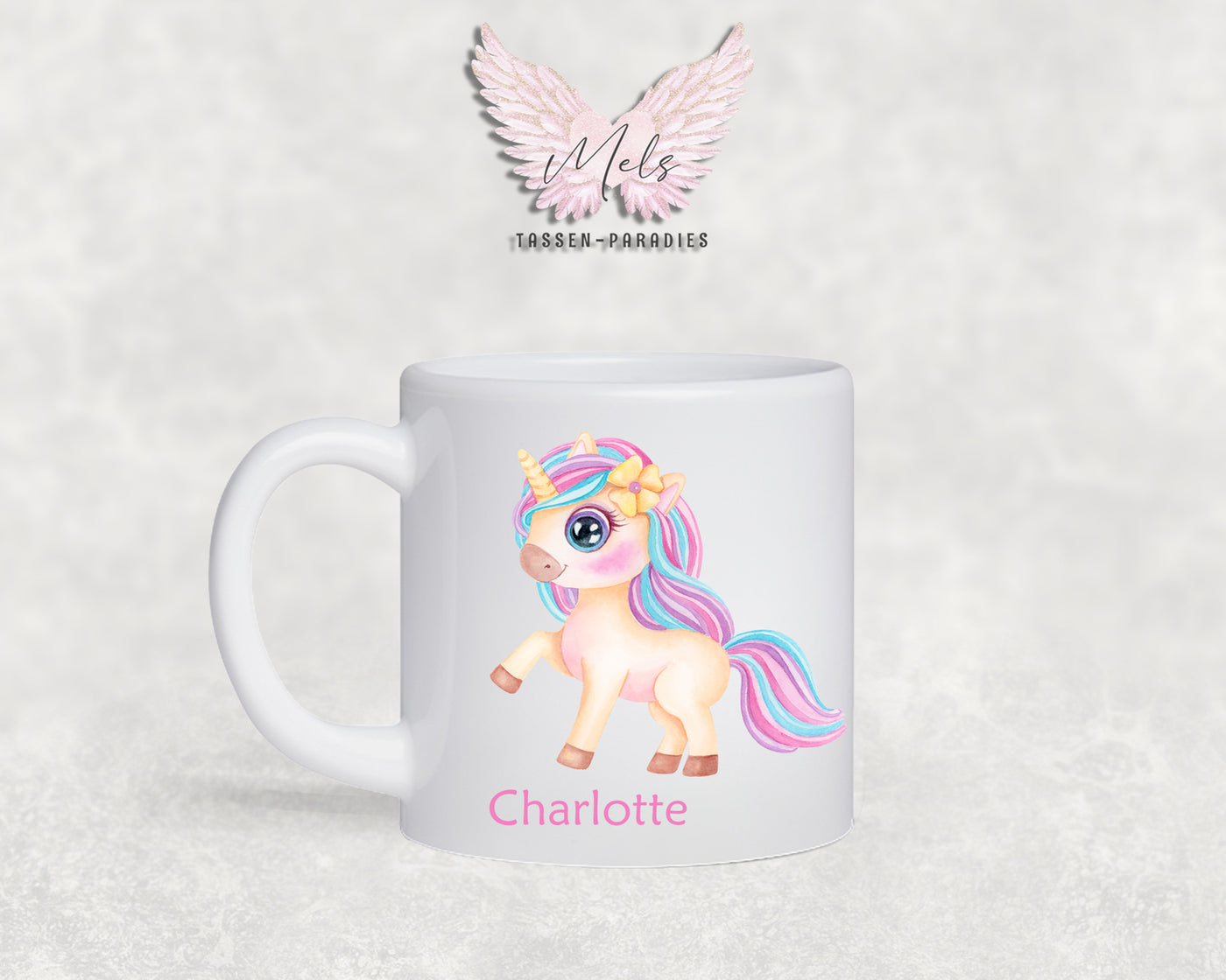 Personalisierte Kinder Tasse Einhorn 22 - mit und ohne Name