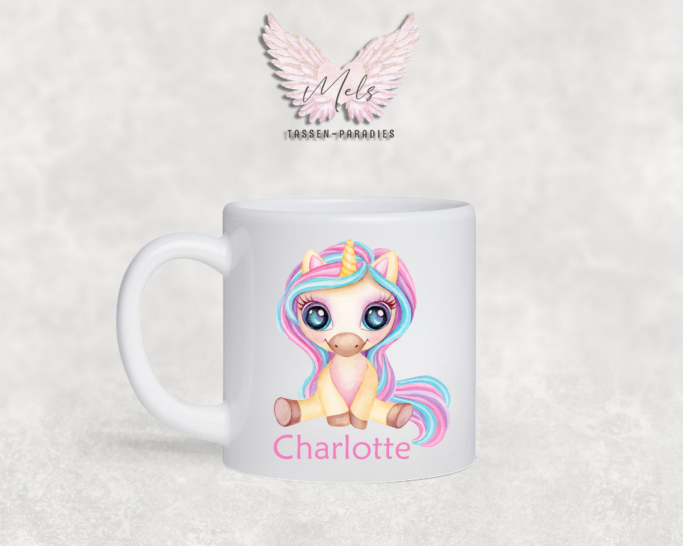 Personalisierte Kinder Tasse Einhorn 23 - mit und ohne Name