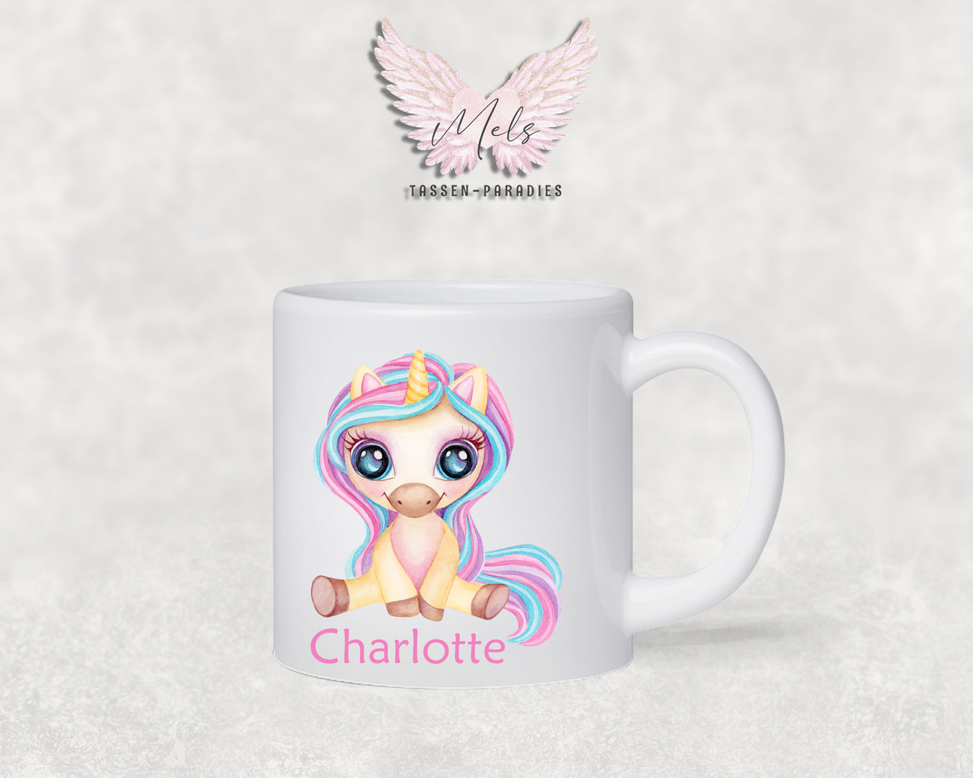 Personalisierte Kinder Tasse Einhorn 23 - mit und ohne Name