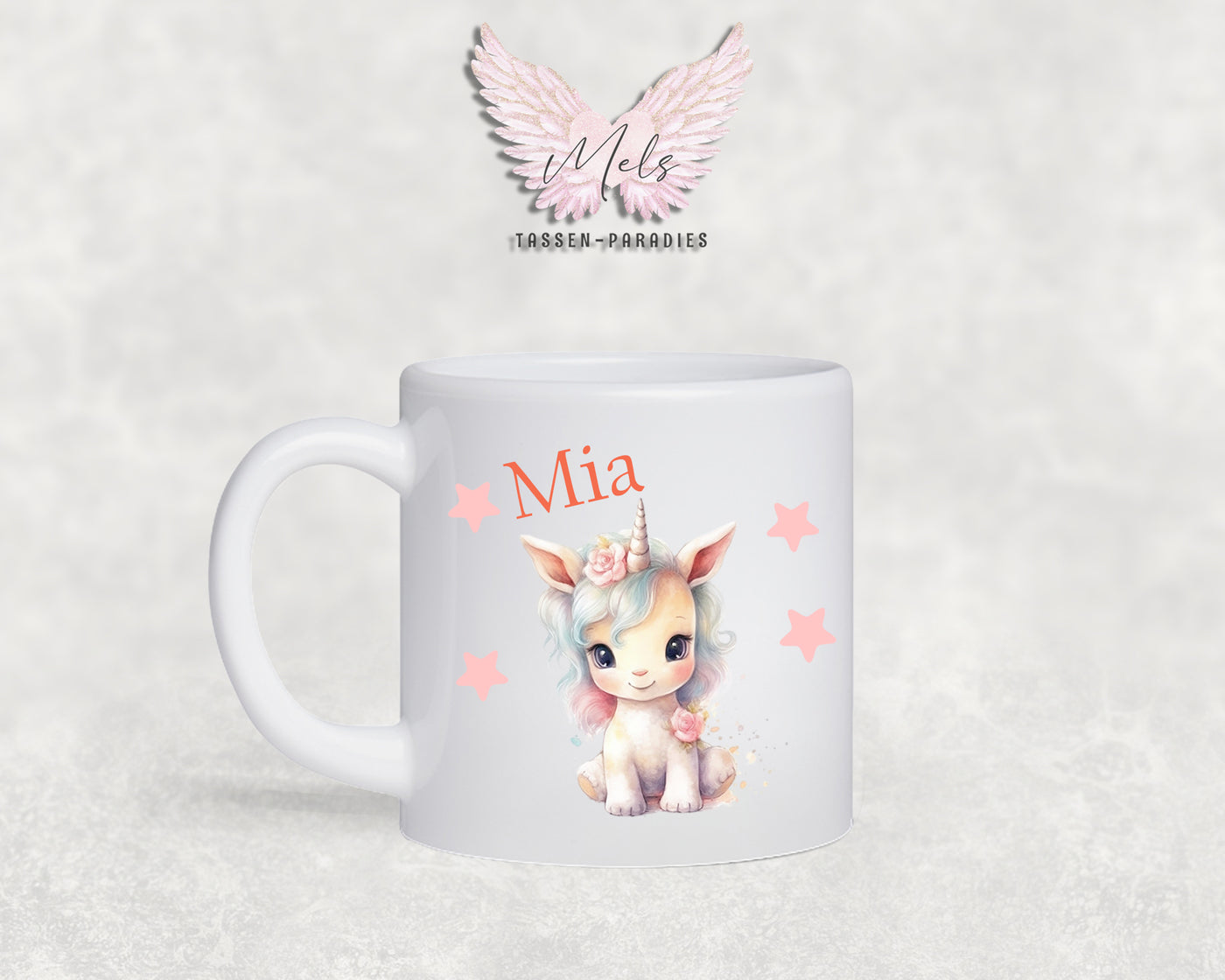 Personalisierte Kinder Tasse Einhorn 2 - mit und ohne Name