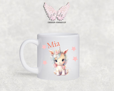 Personalisierte Kinder Tasse Einhorn 2 - mit und ohne Name
