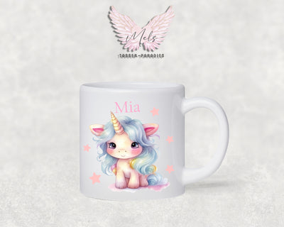 Personalisierte Kinder Tasse Einhorn 5 - mit und ohne Name
