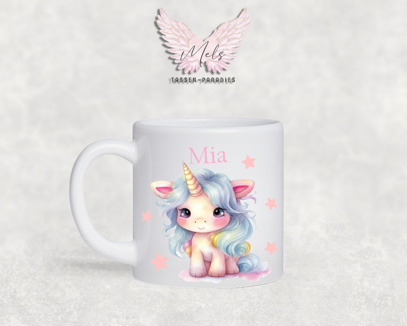 Personalisierte Kinder Tasse Einhorn 5 - mit und ohne Name