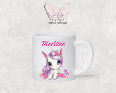 Personalisierte Kinder Tasse Einhorn 7 - mit und ohne Name