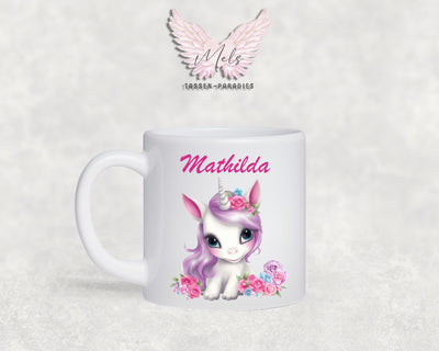 Personalisierte Kinder Tasse Einhorn 7 - mit und ohne Name