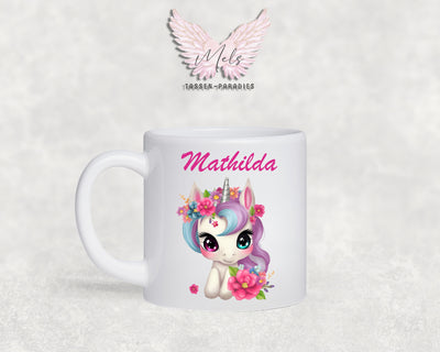 Personalisierte Kinder Tasse Einhorn 9 - mit und ohne Name