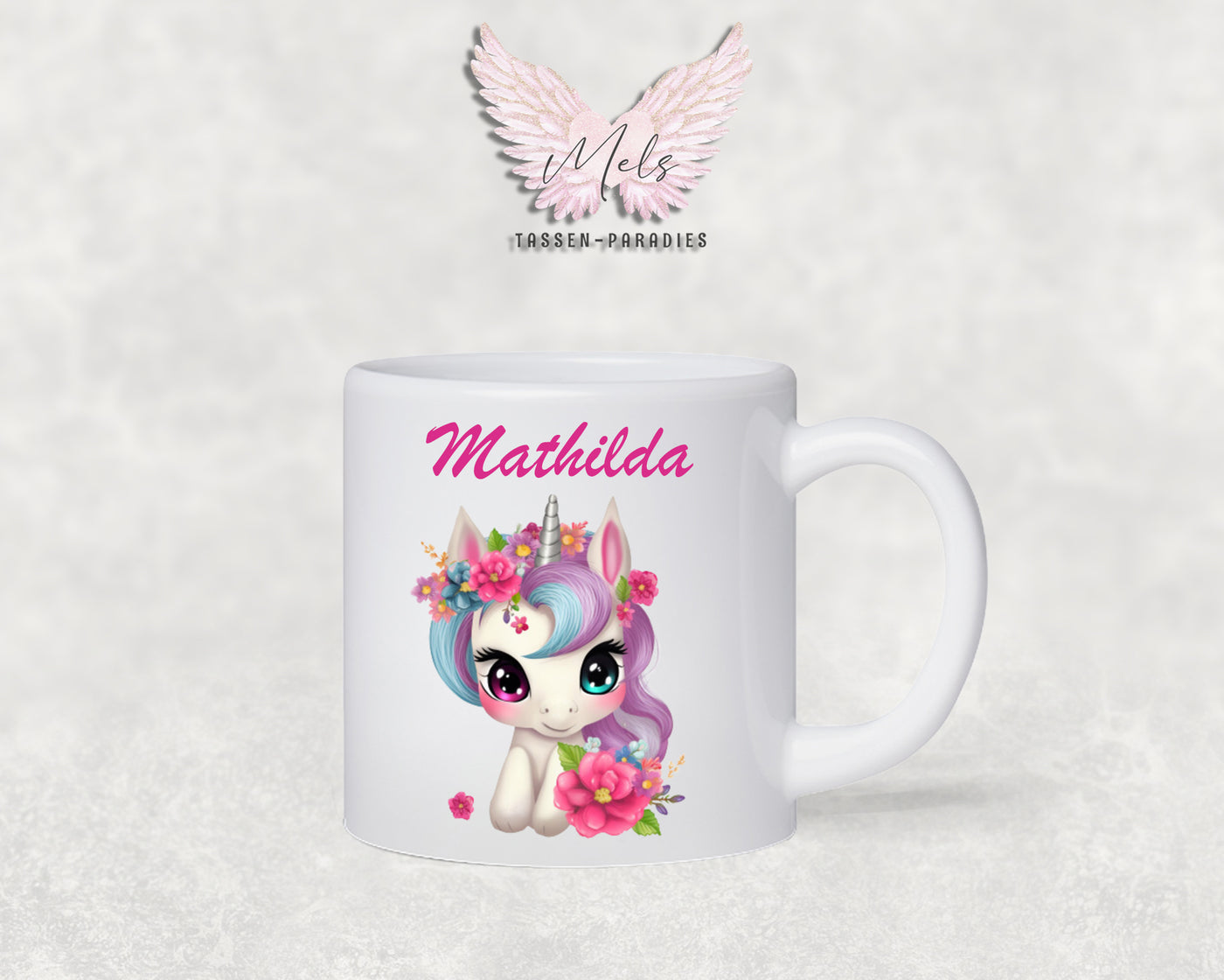 Personalisierte Kinder Tasse Einhorn 9 - mit und ohne Name
