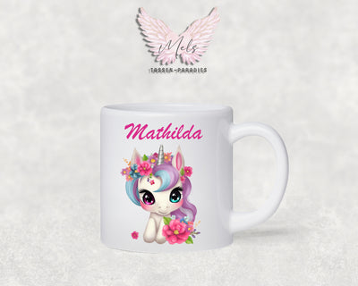 Personalisierte Kinder Tasse Einhorn 9 - mit und ohne Name