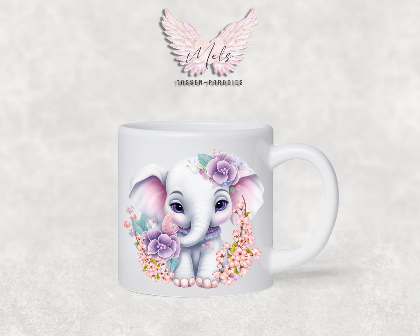 Personalisierte Kinder Tasse Elefant 1 - mit und ohne Name