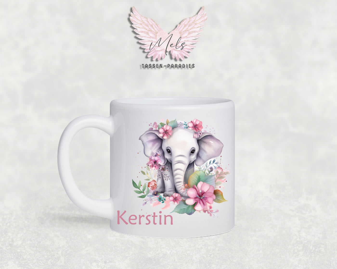Personalisierte Kinder Tasse Elefant 2 - mit und ohne Name