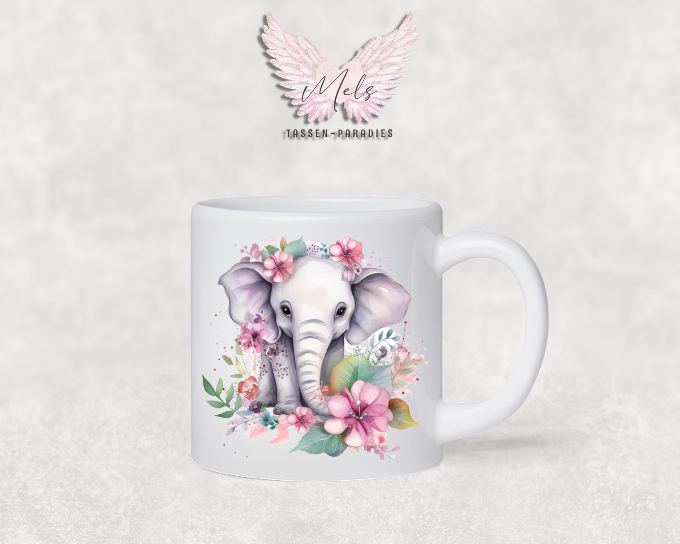 Personalisierte Kinder Tasse Elefant 2 - mit und ohne Name