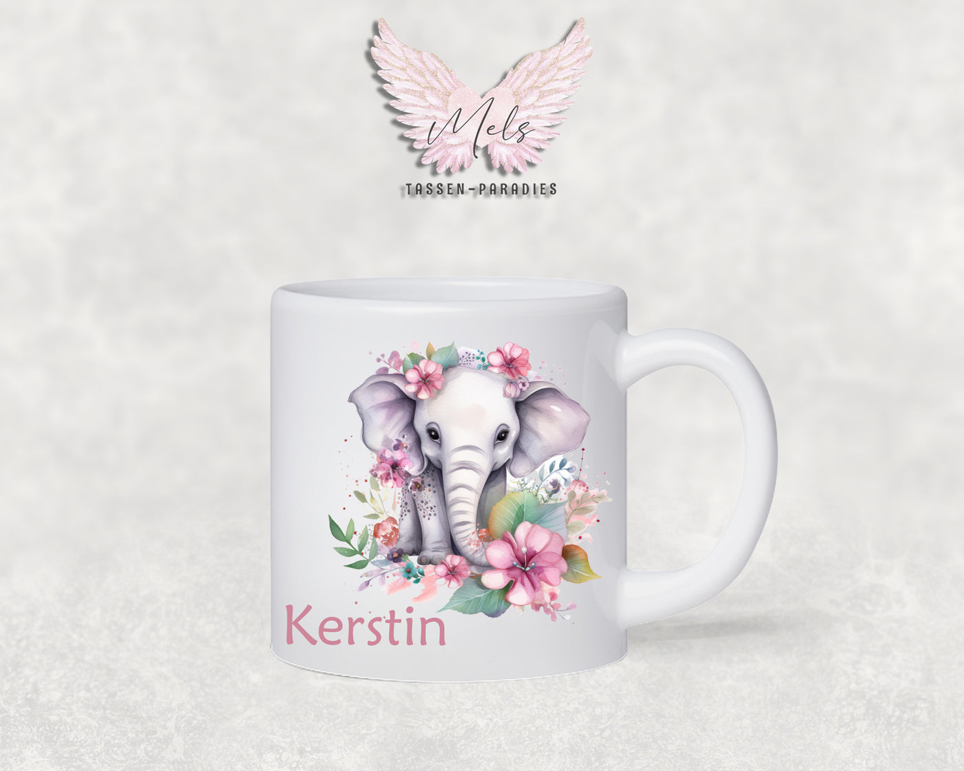 Personalisierte Kinder Tasse Elefant 2 - mit und ohne Name