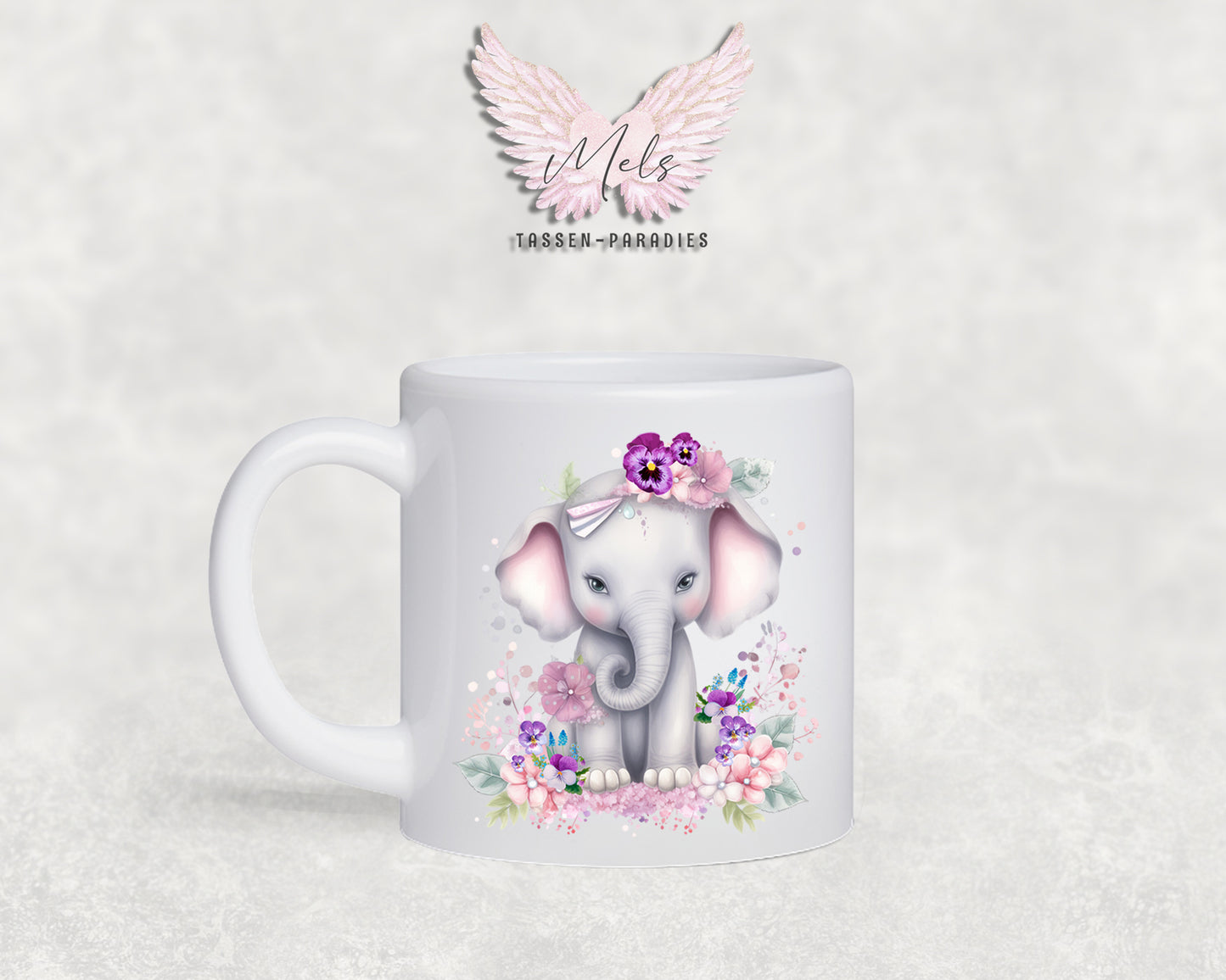 Personalisierte Kinder Tasse Elefant 3 - mit und ohne Name