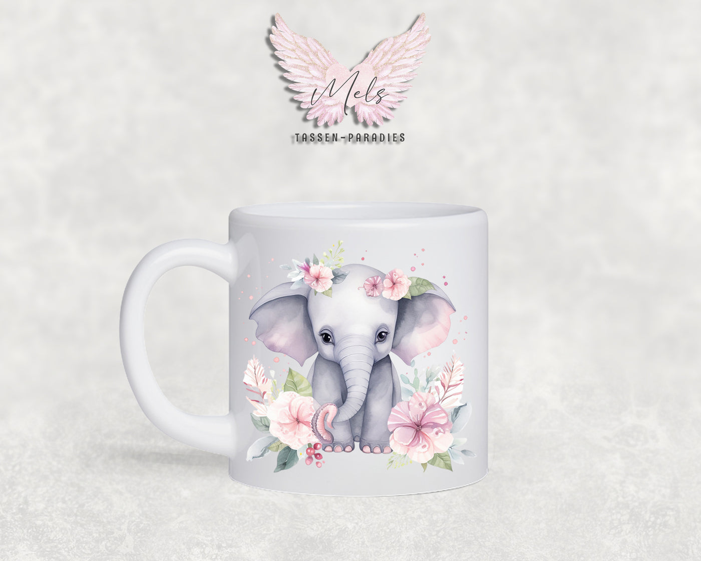 Personalisierte Kinder Tasse Elefant 5 - mit und ohne Name