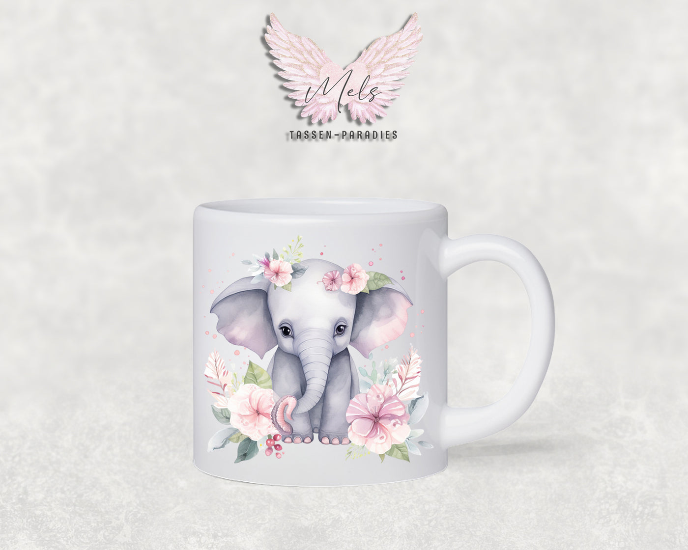 Personalisierte Kinder Tasse Elefant 5 - mit und ohne Name