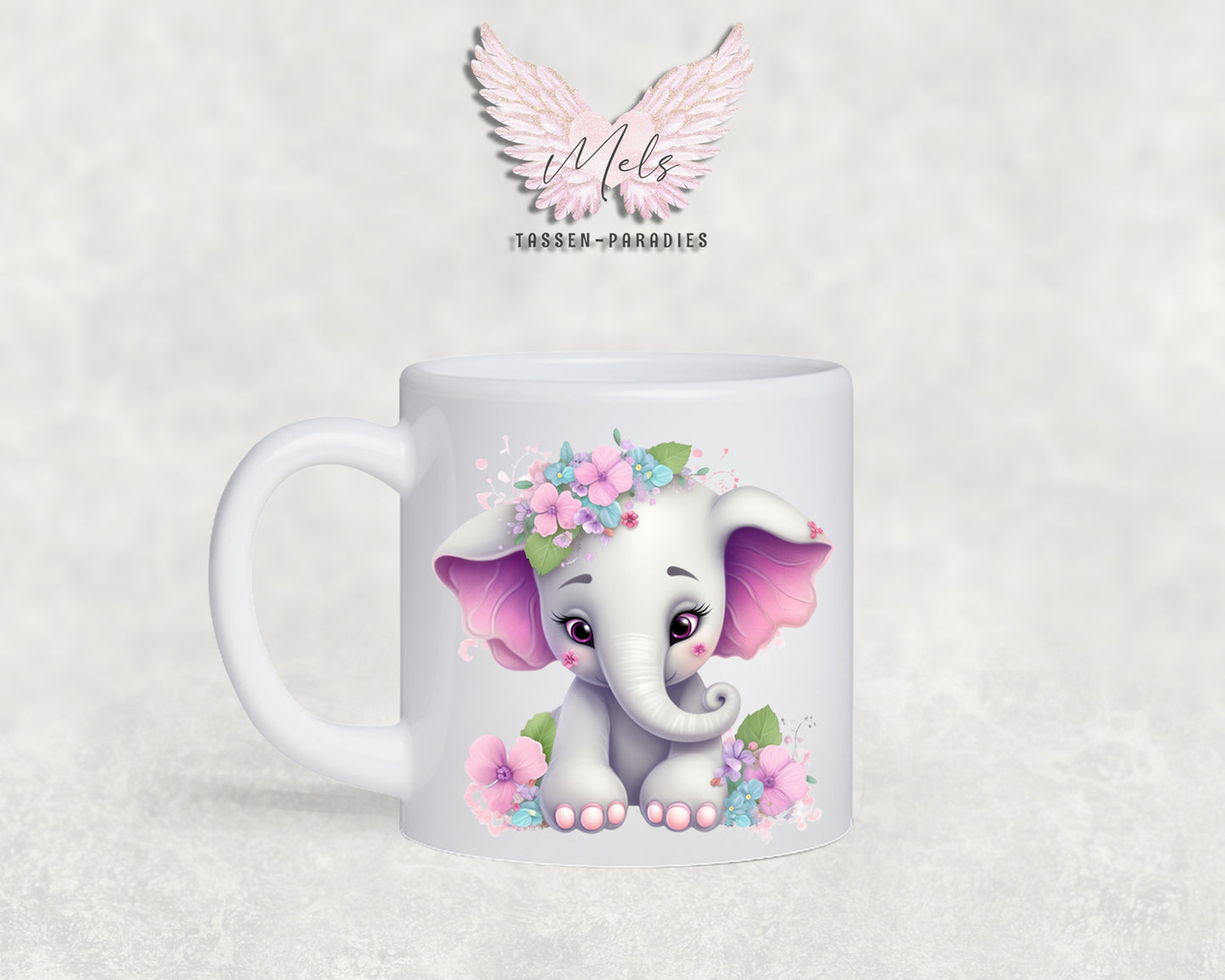 Personalisierte Kinder Tasse Elefant 6 - mit und ohne Name