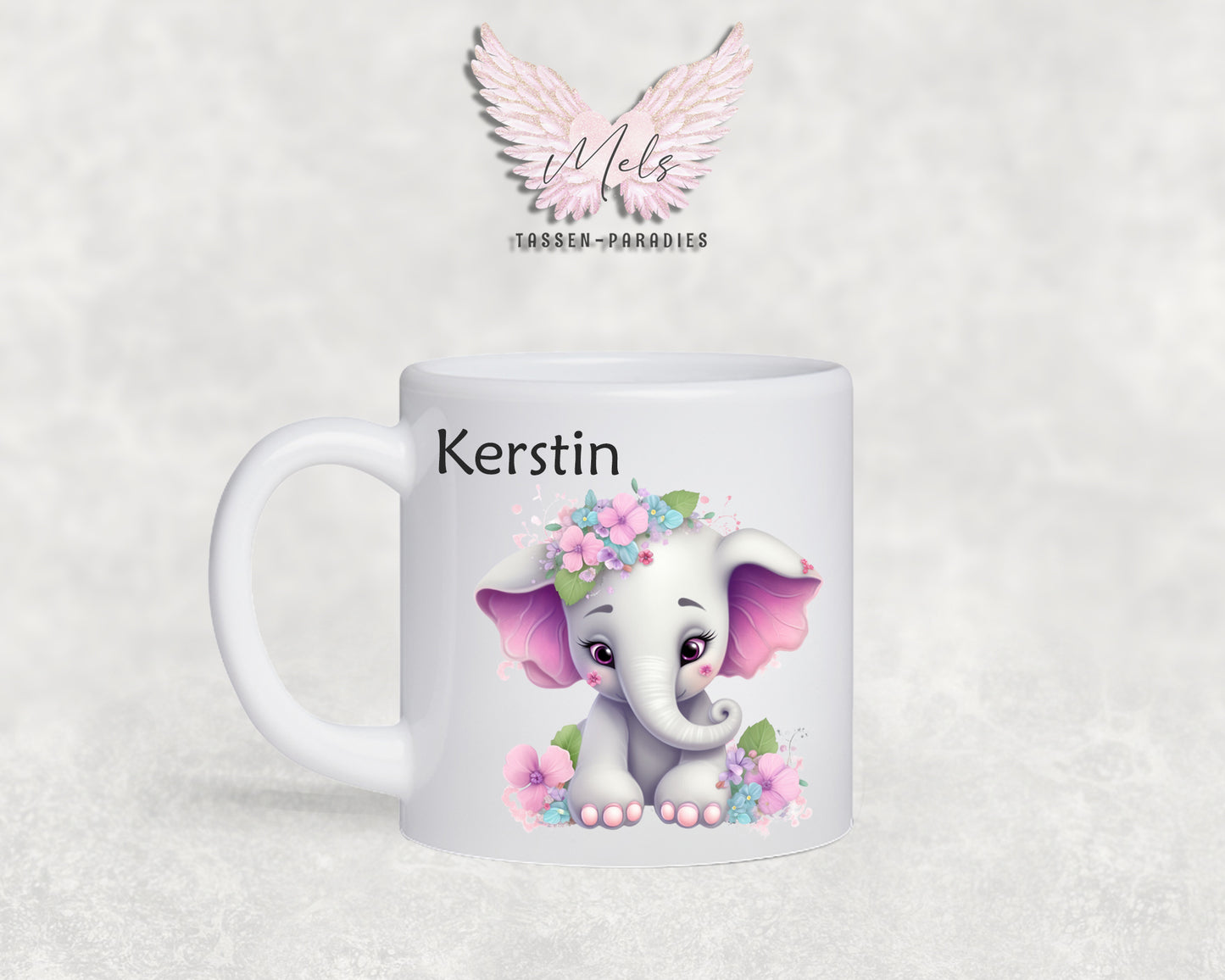 Personalisierte Kinder Tasse Elefant 6 - mit und ohne Name