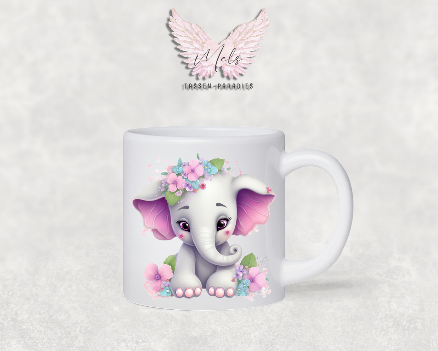 Personalisierte Kinder Tasse Elefant 6 - mit und ohne Name