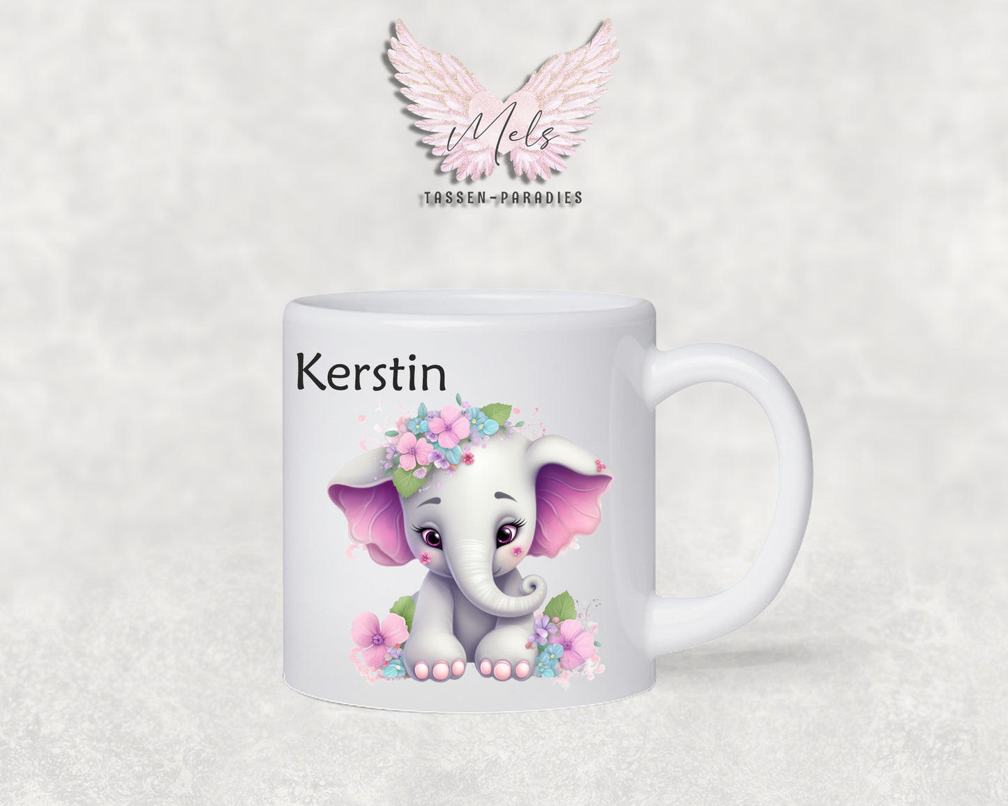 Personalisierte Kinder Tasse Elefant 6 - mit und ohne Name