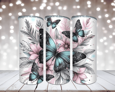 Thermobecher „Schmetterlinge mit Blumen“