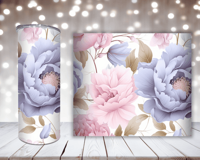 Thermobecher „Pfingstrosen in Rose und Lila“