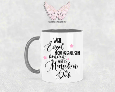 Weil Engel nicht überall sein können.... - Engelsflügel mit Name personalisiert - Tasse
