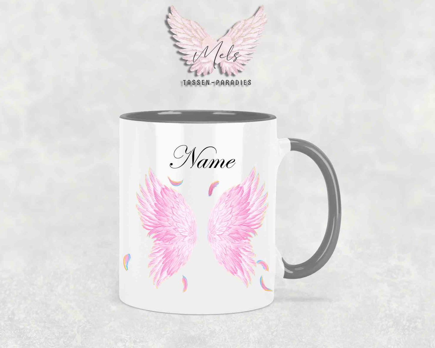 Weil Engel nicht überall sein können.... - Engelsflügel mit Name personalisiert - Tasse