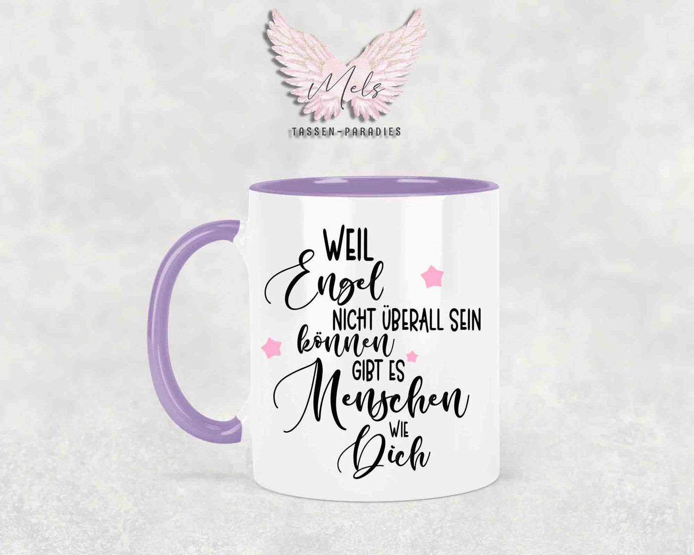 Weil Engel nicht überall sein können.... - Engelsflügel mit Name personalisiert - Tasse