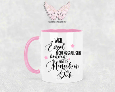 Weil Engel nicht überall sein können.... - Engelsflügel mit Name personalisiert - Tasse