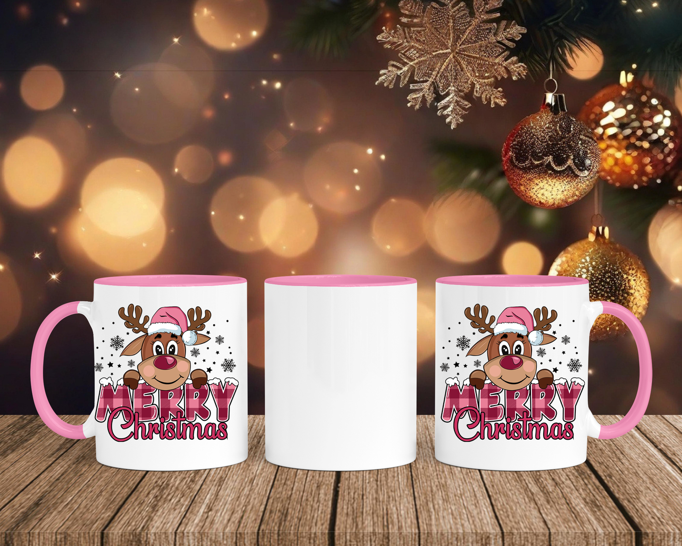 Merry Christmas - Tasse mit Bild – mit oder ohne Wunschname
