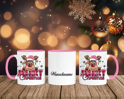 Merry Christmas - Tasse mit Bild – mit oder ohne Wunschname