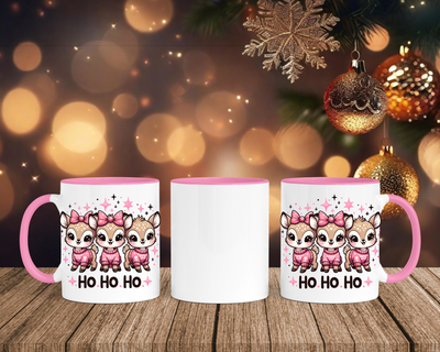 Christmas Renntiere mit Sterne - Tasse mit Bild – mit oder ohne Wunschname
