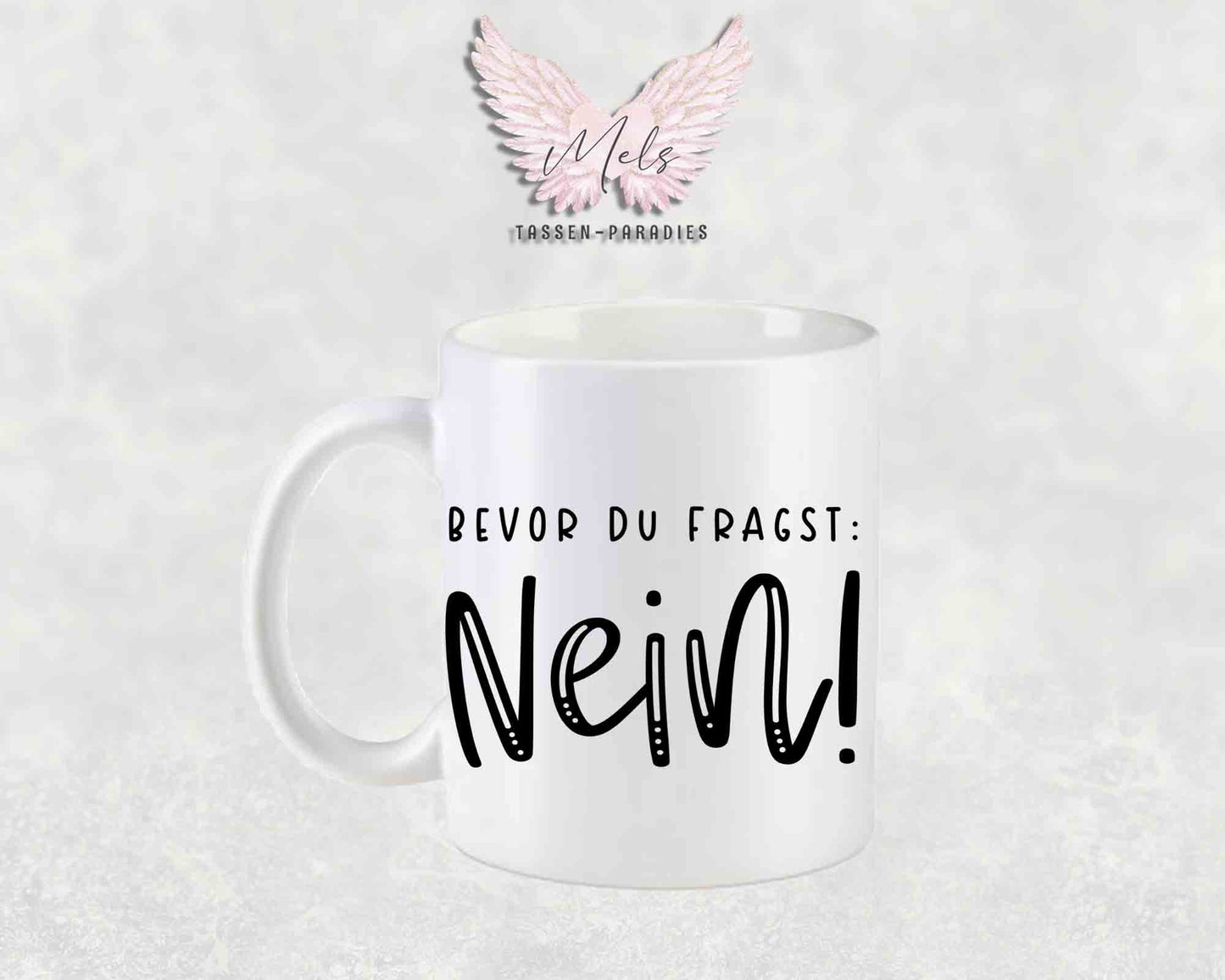 Bevor du fragst NEIN! - mit Totenkopf-Bild - Tasse