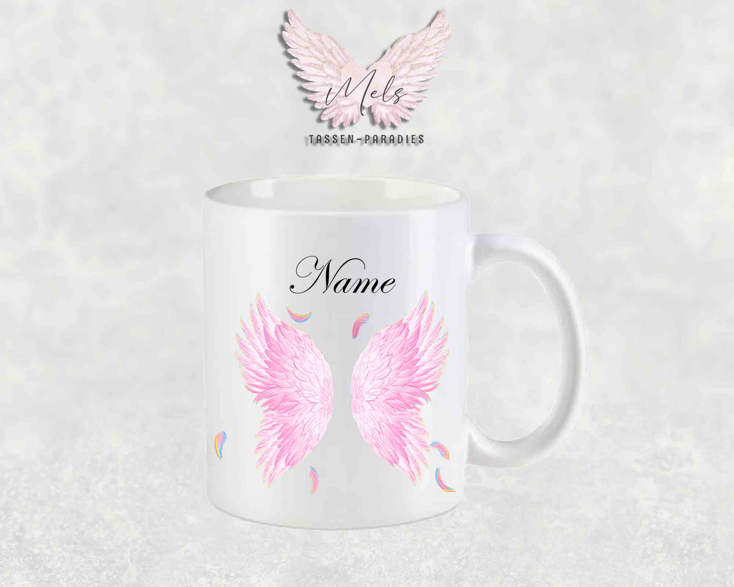 Weil Engel nicht überall sein können.... - Engelsflügel mit Name personalisiert - Tasse