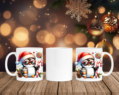 Christmas Pinguin - Tasse mit Bild – mit oder ohne Wunschname