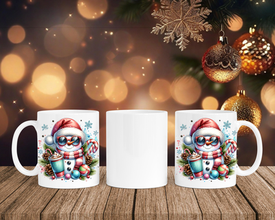 Christmas Schneemann - Tasse mit Bild – mit oder ohne Wunschname